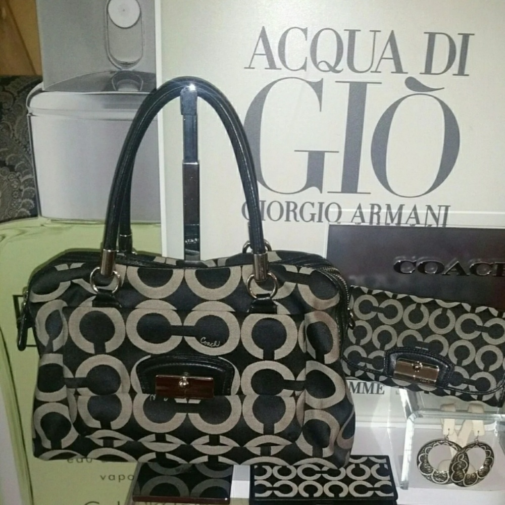 Coach Kristen Op Art Satchel, Wallet &Check Holder